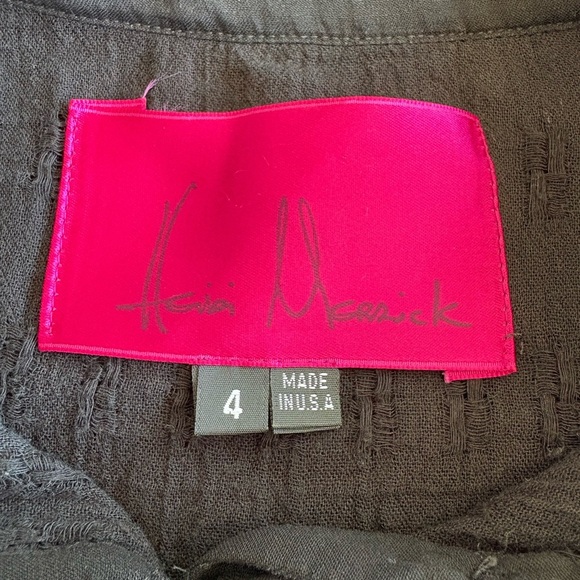 Heidi Merrick Black Textured Shift Dress | Size 4 - Picture 8 of 11